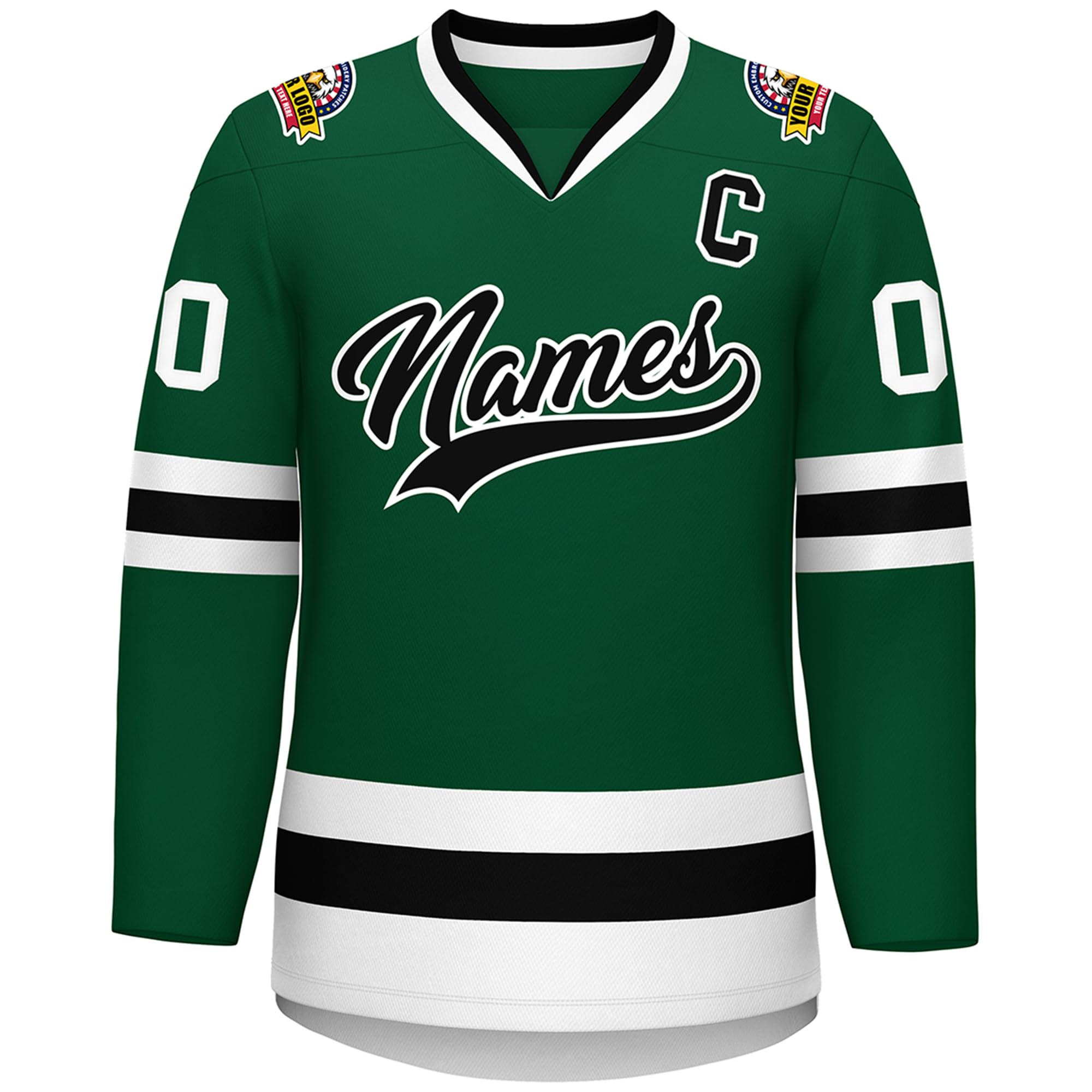 Custom V-Neck Hockey Jersey for Men Kids Stitched or Printed Personalized Team Name Number Logo