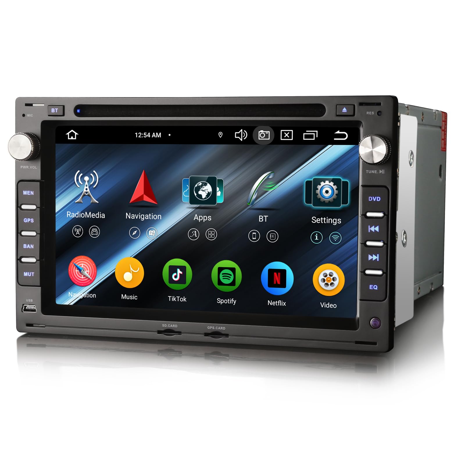 erisin 8-Core 4+64GB Android 14 Autoradio GPS Navigatore per VW Golf 4 T4 Passat B5 Bora Sharan Polo Skoda Seat DAB CarPlay Wifi BT5.0 DSP Canbus SWC RDS FM Radio CD/DVD
