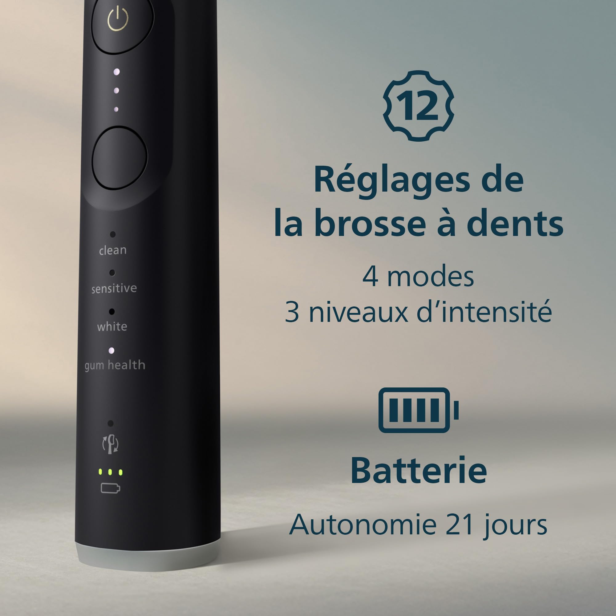 Philips Sonicare 7100 - Brosse à dents électrique sonique avec application, 4 modes de brossage et 3 niveaux d'intensité, Alerte de pression, EasyStart, SmarTimer et BrushPacer, Pack de 2, HX7429/03