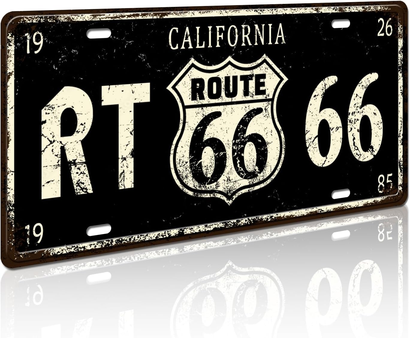 Placa de matrícula retro vintage, California RT Route 66 Estados Unidos, letrero de metal para decoración del hogar, bar, placa de pared de 12 x 6