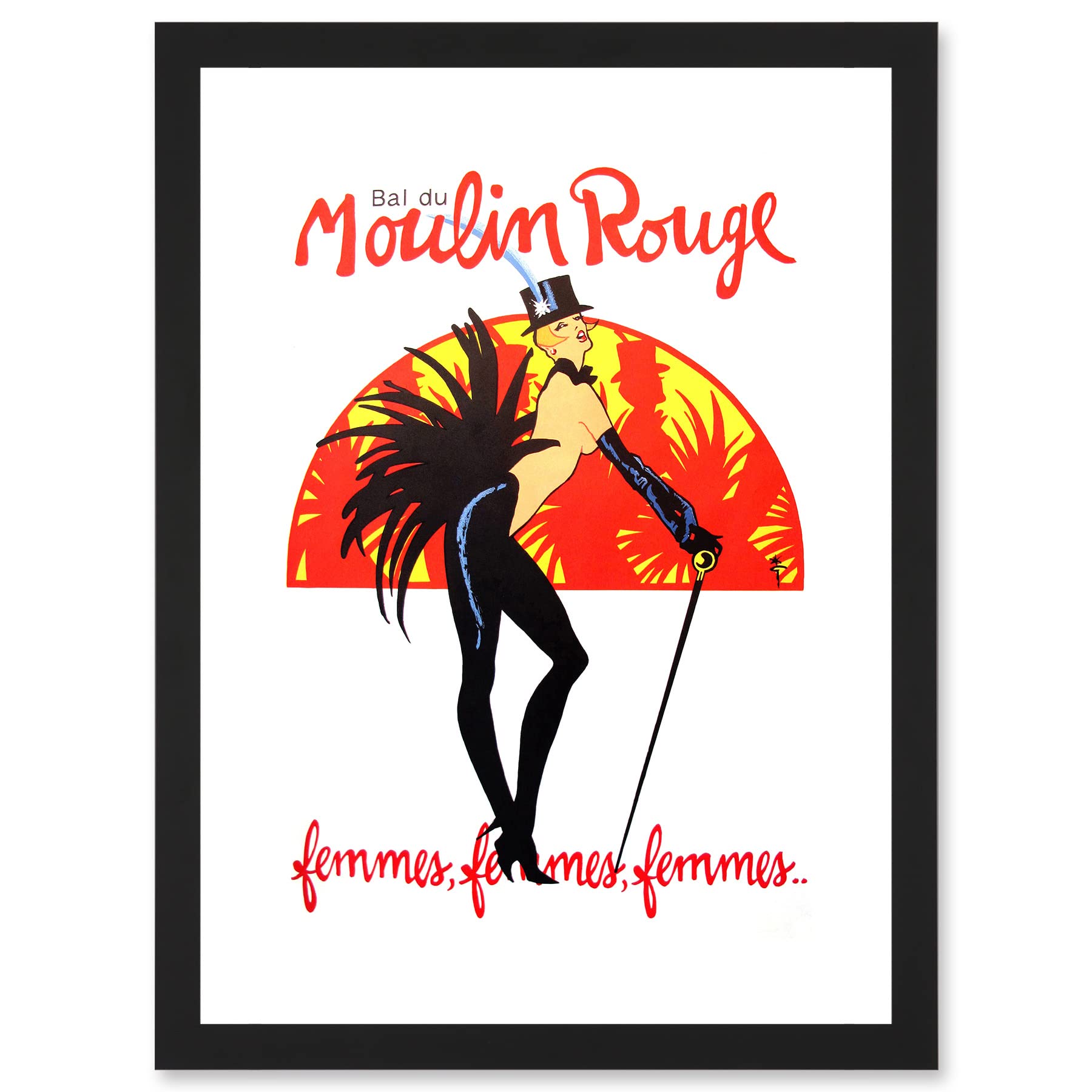 Burlesque Moulin Rouge Paris Girls Girls Girls Framed Wall Art Print A4