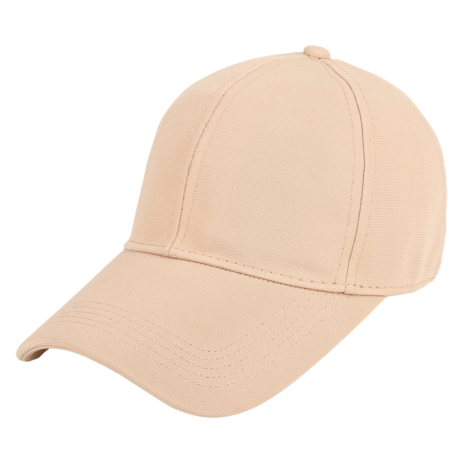 Men's Polycotton Flexi Stretch Fit Closed Back Cap FC-01 (Beige_Pack of 1) (L)-image-6