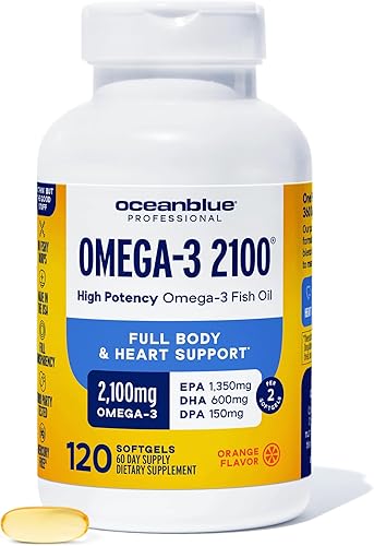 Miniatura 13 de Oceanblue Mini cápsulas blandas de aceite de pescado profesional Omega-3 de 2100 mg – Triple fuerza, alta potencia EPA, DHA y DPA – Burpless