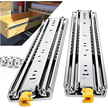 Heavy Duty Drawer Runners 220kg Load Capacity Drawer Runners Full Extension Drawers Rail System Side Mounted 300-1500mm 1 Pair