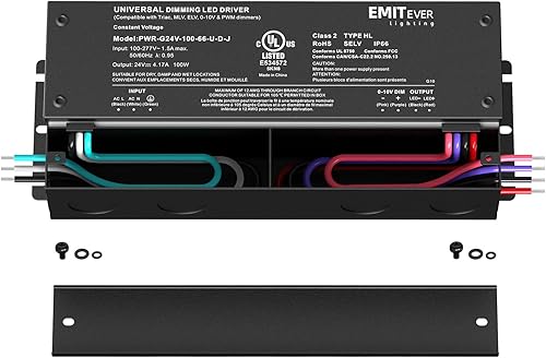 Miniatura 2 de EMITEVER Controlador LED regulable, 100 W CA 100 V-277 V a CC 24 V, atenuación 5 en 1 ELVMLVTRIAC 0-10V 1-10V 10V PWMpotenciómetro, impermeable