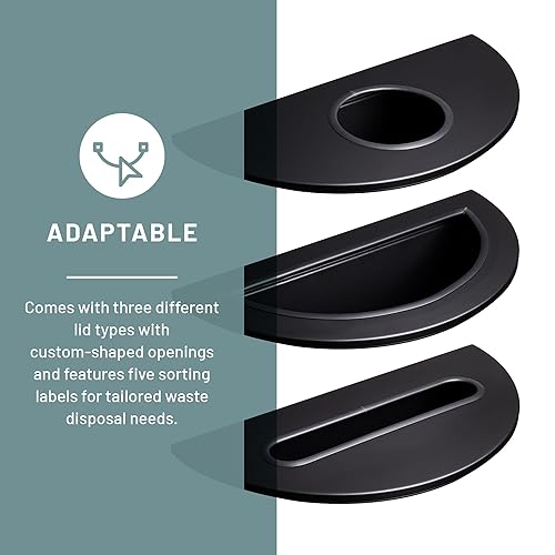 Miniatura 2 de Safco Products Receptáculo medio redondo, 12.5 galones, negro (9940BL)