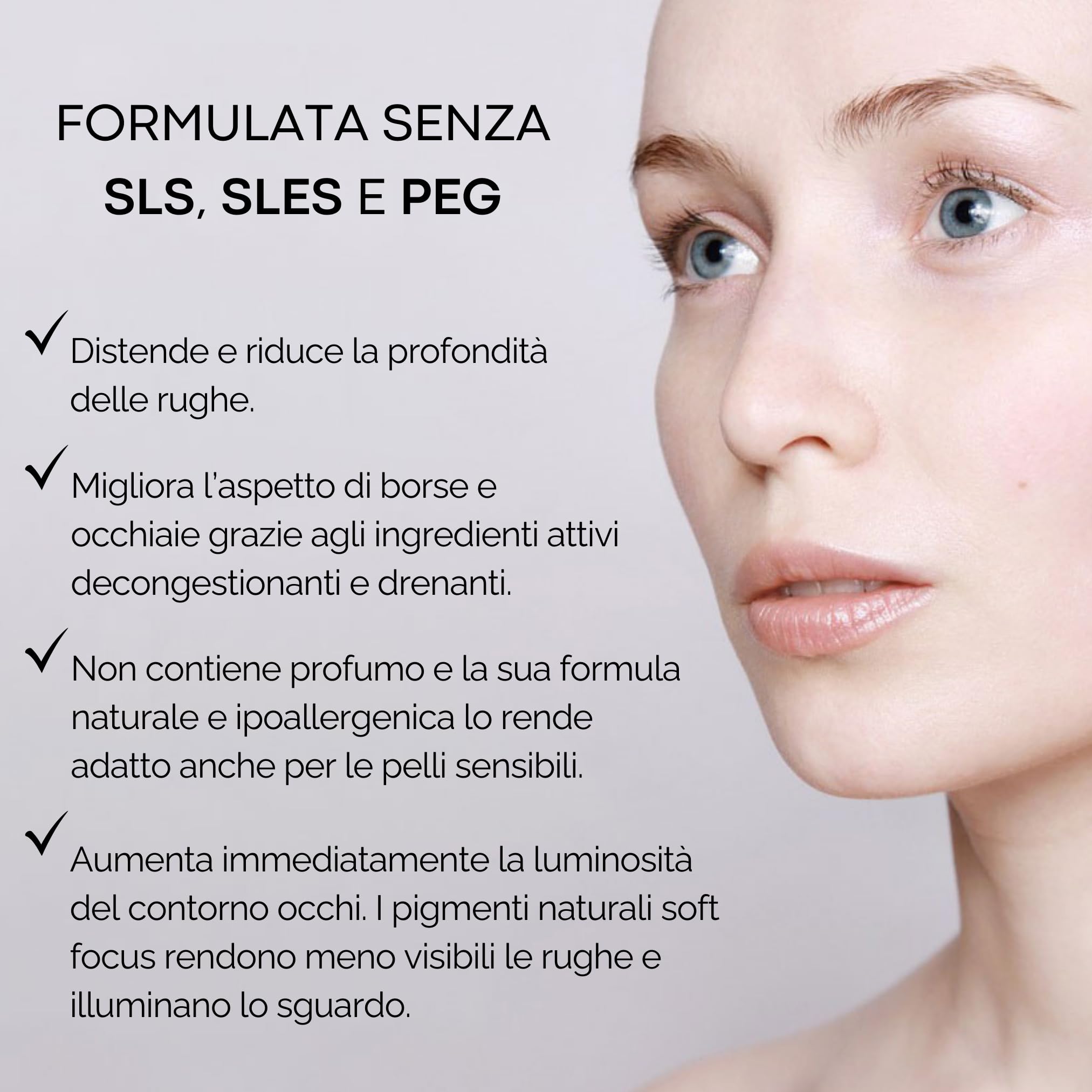 Crema Contorno de Ojos Antiarrugas URBANIC, Cafeína y Centella Asiática Eye Lift, Contorno de Ojos Ojeras y Bolsas 15 ml de producto, Iluminador Sin SLS, SLES y PEG