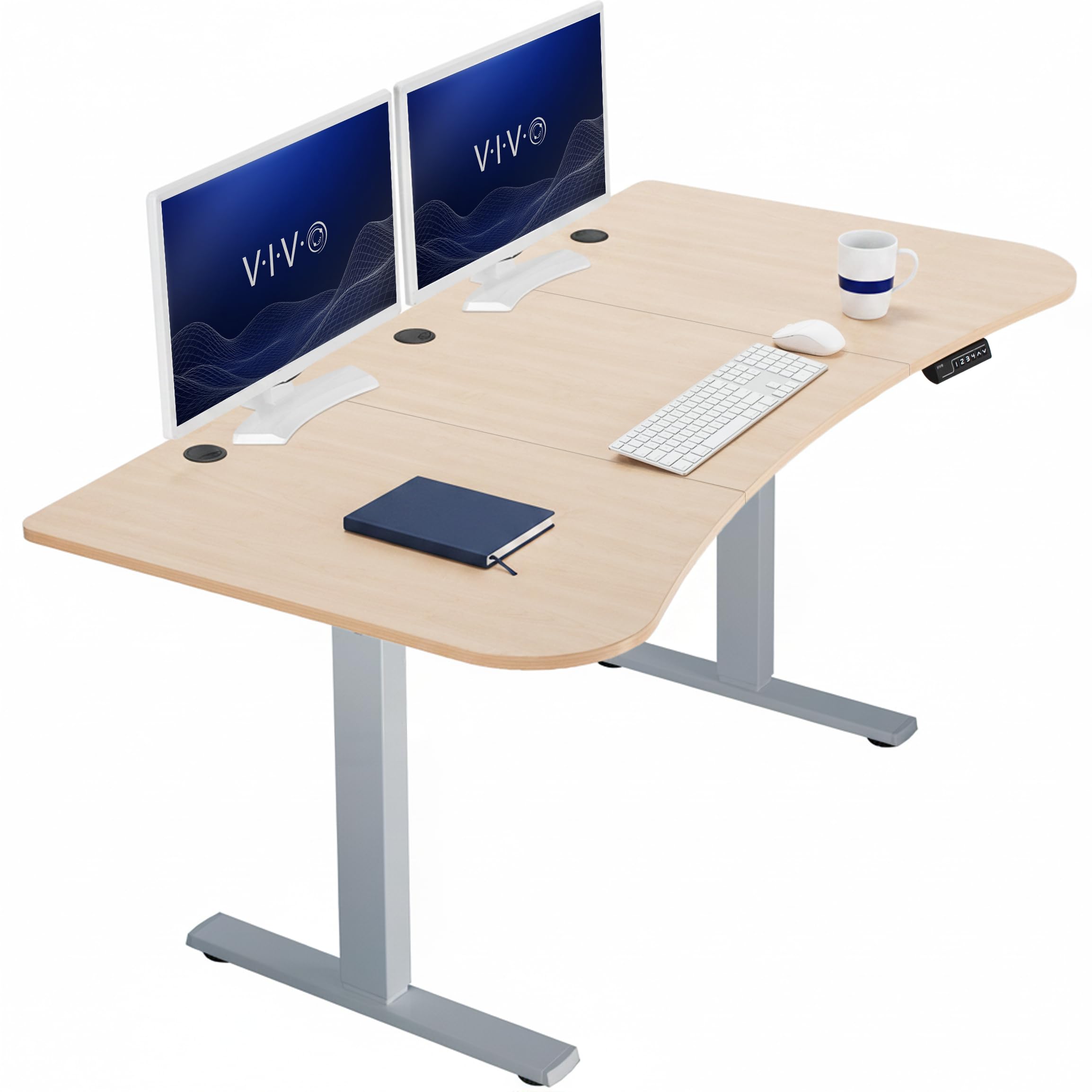 VIVO Light Wood 63 x 32 in Standing Desk, DESK-KIT-1G1C