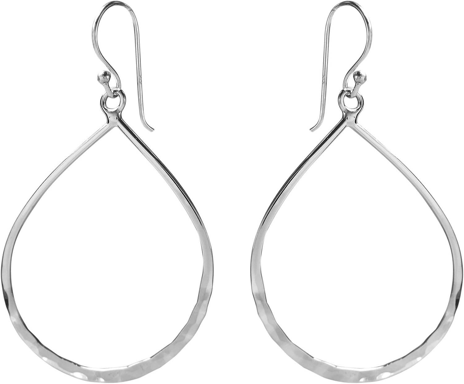 AeraVidaHammered Teardrop Sterling Silver Dangle Earrings