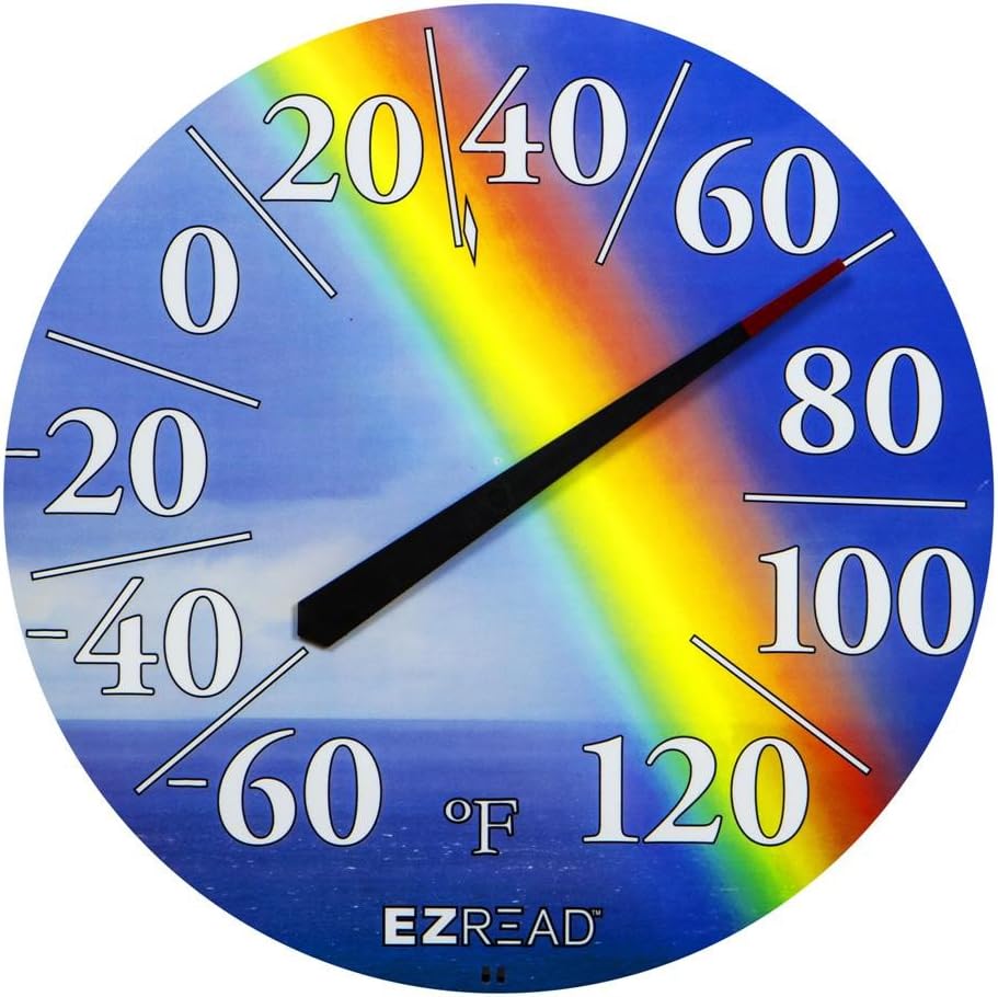 Headwind Consumer Products 840-1220 EZREAD Dial Thermometer, Rainbow, 12.5", Blue/Red/Yellow