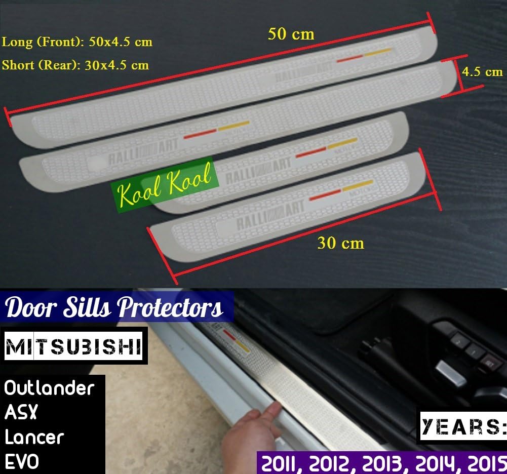 Kool Parts: 4 x Stainless Steel Door Sill Protectors for Japanese Cars 2011, 2012, 2013, 2014, 2015