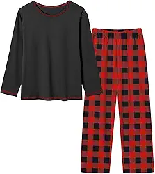 Umeyda Pijama infantil para meninos e meninos, tecido macio de algodão para crianças de 4 a 12 anos