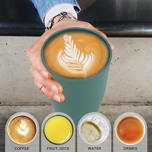 Miniatura 4 de Wrova Vasos de Paja de Trigo 6 PCS Buena Alternativa al Plástico Vasos Reutilizables 20 oz Vaso Irrompible para Beber Reutilizable Apto para