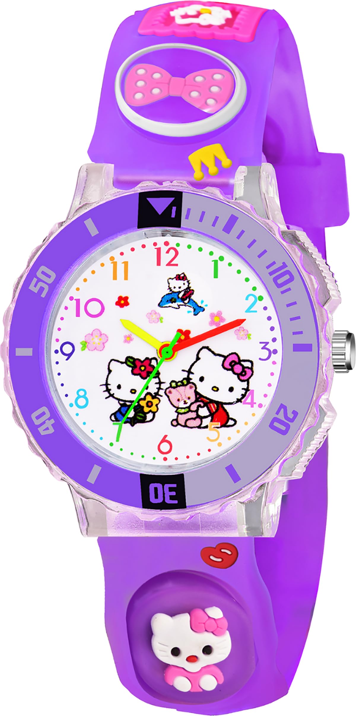 PAPIO® Purple Color Silicone Belt Led Light Analog Kids Watch for Girls and Boys (KD-118) (B0DCF925YP) Amazon Price History, Amazon Price Tracker