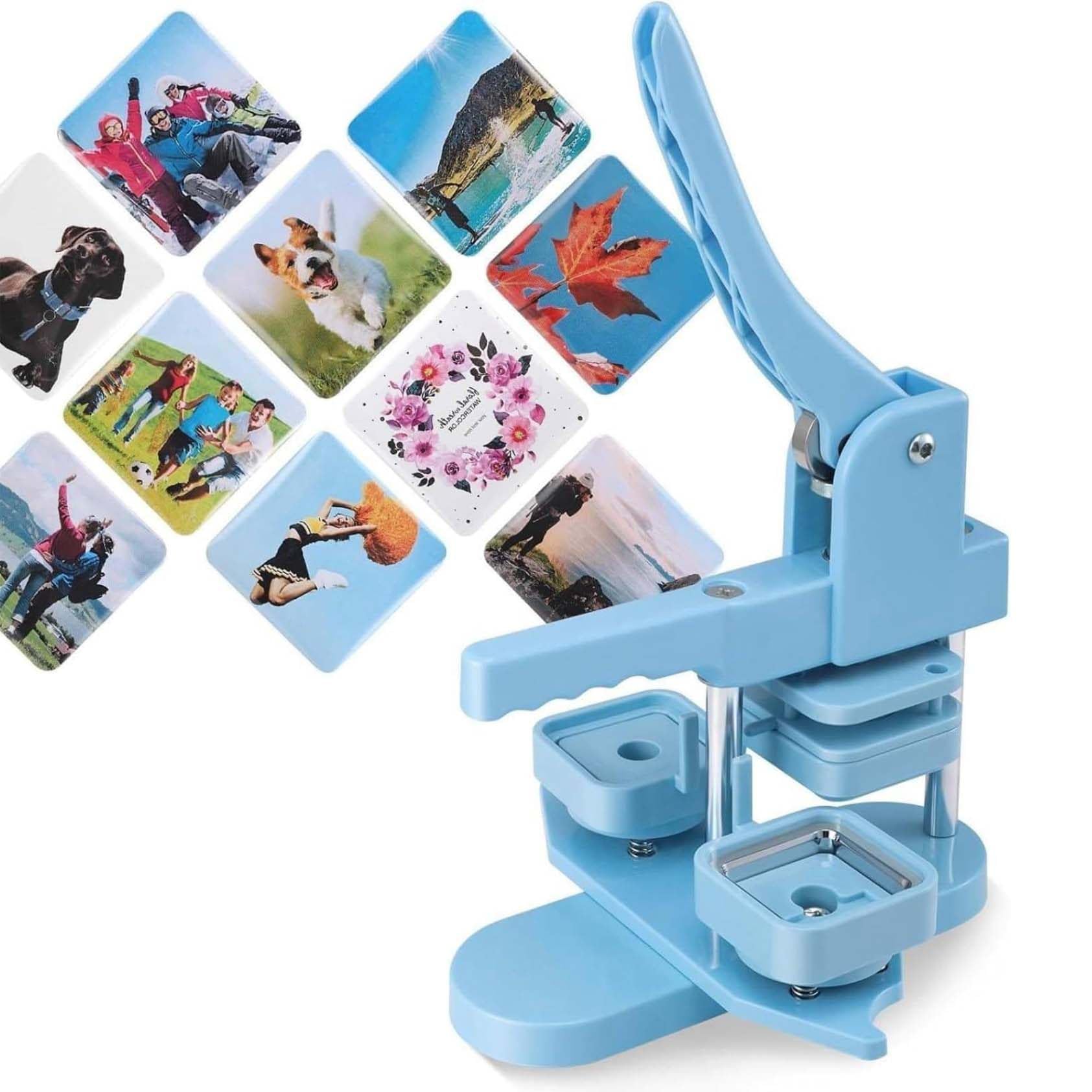 ZXGRfdefa Badge maker, 50mm, Button Press Machine with 100pcs Parts for Custom Maker