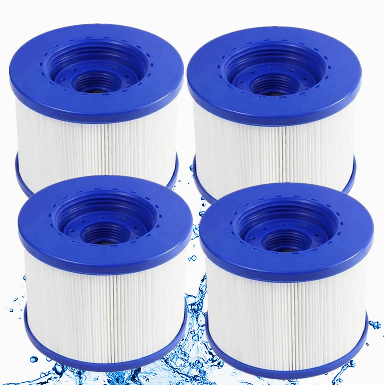 Cartouches Filtre Spa a Visser,Filtre à Vis pour Spa Gonflable Pas De Vis 60mm,Cartouche Filtre pour Spa, Compatible pour Cosy Spa, Clever Spa, Rechange Filtre pour Spa. (Bleu-4)