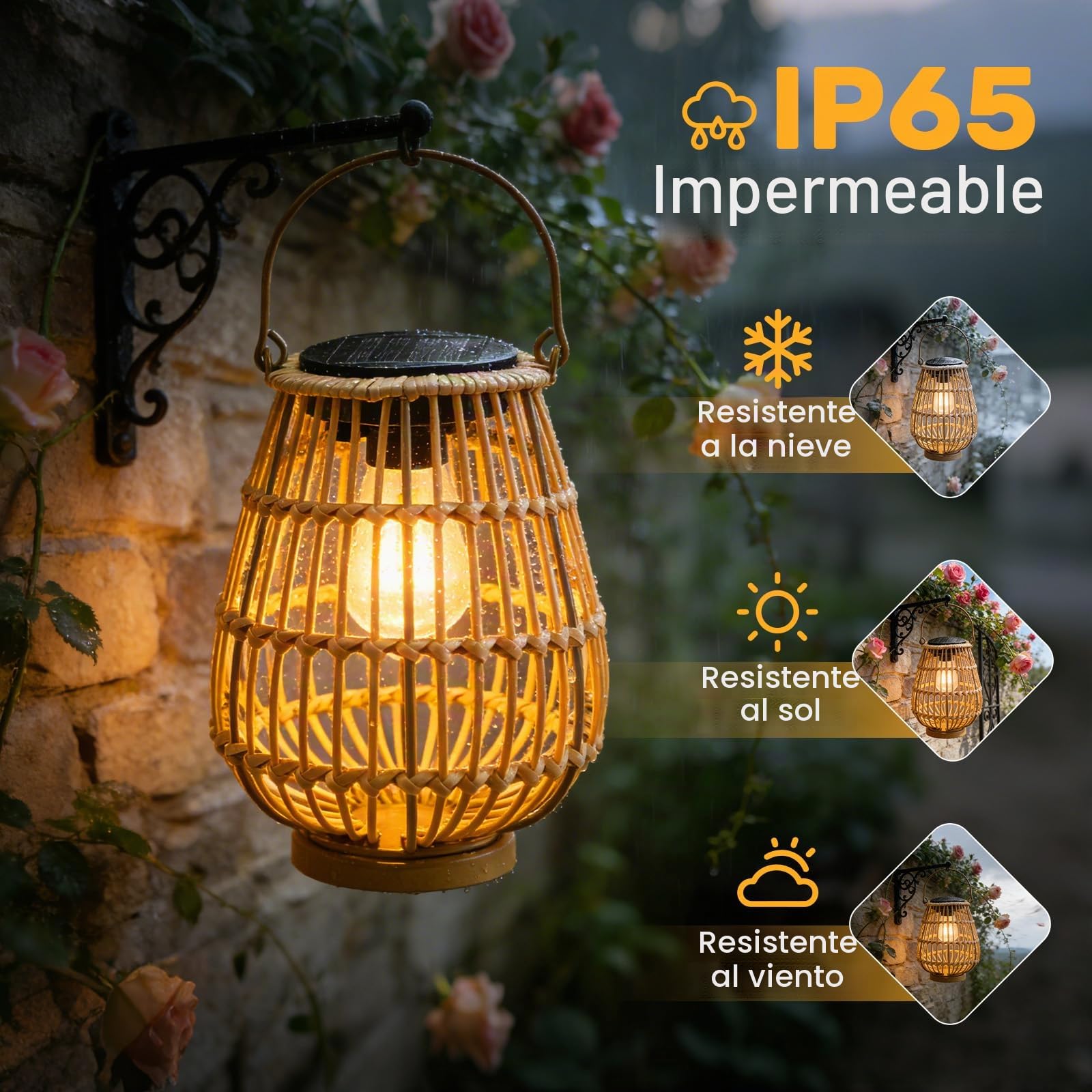 Lámparas solares para farolillos exteriores, 2 unidades, lámparas solares para exteriores colgantes o de pie, IP65 resistente al agua, regalo para el Día de la Madre para mujeres, mamá, abuela