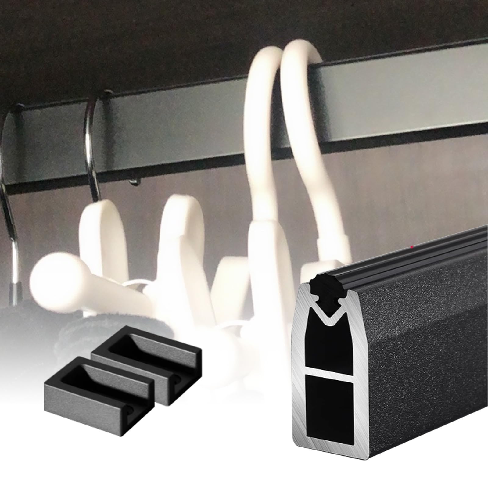 Yylmkmfc-Ae Black Wall Mounted Coat Rail For Cupboard With Screws, Removable Wardrobe Hanging Rail, Heavy Duty Industrial Pipe Closet Rod(,48In(121.9Cm))