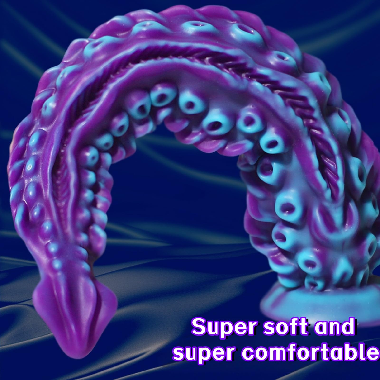Anal Plug Tentacle Dildo with Suction Cup, 7.1 Inch Monster Silicone Butt Plugs for Prostate Massage & G-Spot Stimuation,Beginner-Friendly Sex Toy for Men & Women: Purple