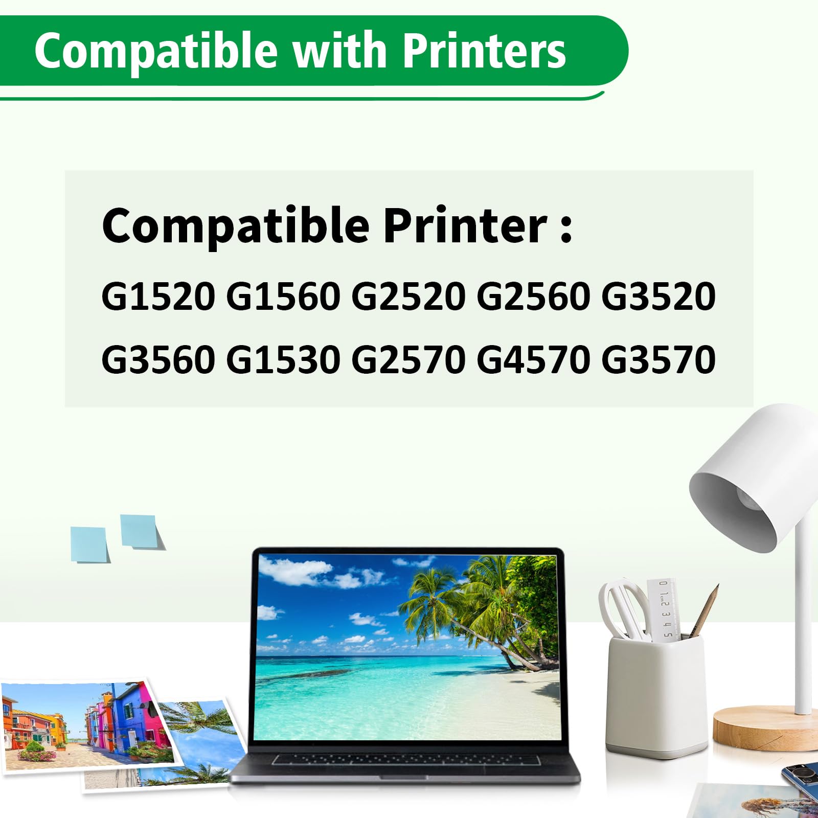 GI51 Inchiostro Compatibile con Canon GI-51 Flaconi di Inchiostro per Pixma G1520 G1560 G2520 G2560 G3520 G3560 G1530 G2570 G4570 G3570 Series (2 Pack, Nerox2)