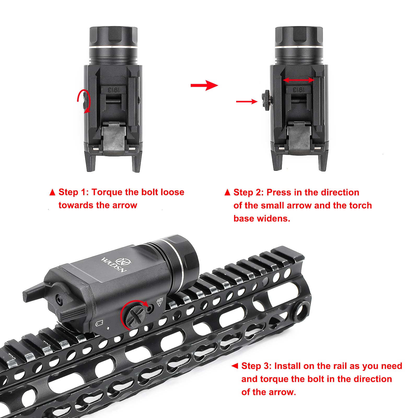 GLECTICAL TLR-1 Tactical Torch 700 Lumens, XML Tactical Flashlight with Constant-on/Momentary-on/Strobe Flashlight Modes,Black - Image 2
