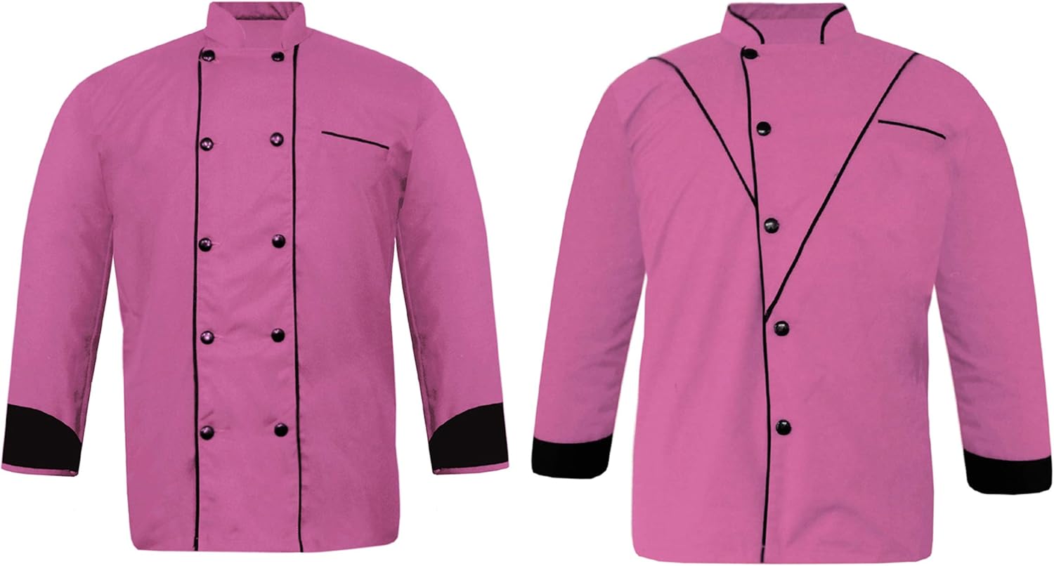 Designed Men'S Chef Jacket Chef Work Uniform Multi-Colour Chef Coat Pack of 2 (XS-6XL, 10 Colors) (BL-02)