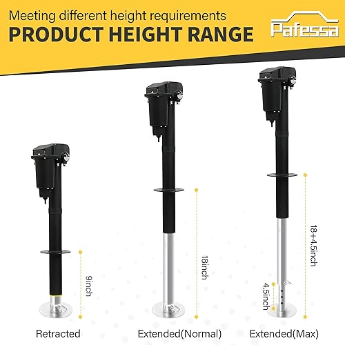 Miniatura 3 de Gato eléctrico de lengua de remolque con marco en A de 12 V con enchufe de 7 vías, capacidad de elevación de 3500 libras, viaje de 18 pulgadas,