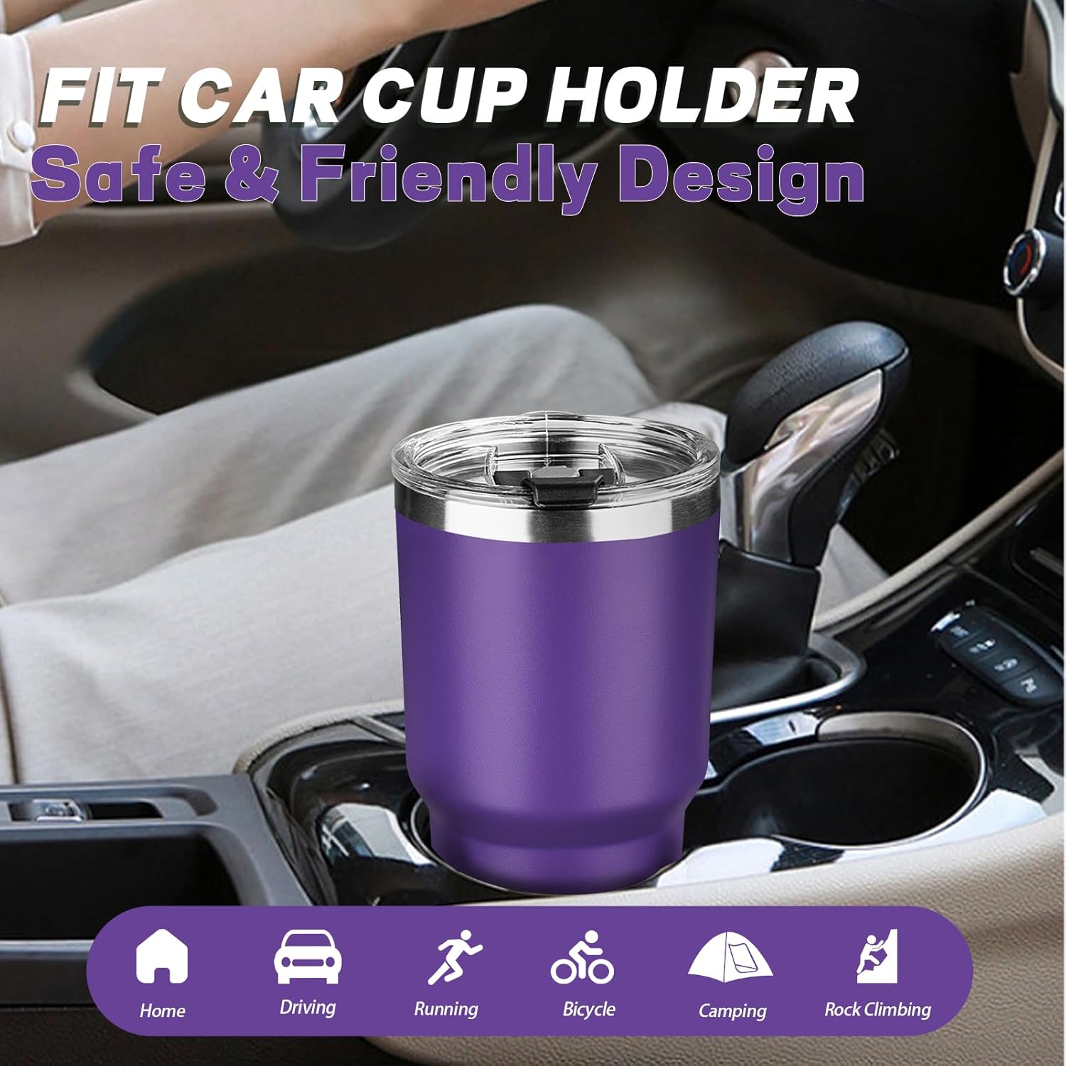 30 oz Tumbler with Lids and Straws, Stainless Steel Insulated Coffee Tumbler, Double Wall Vacuum Insulated Travel Mug Cup, Leakproof Thermal Coffee Cup for Hot and Cold Drinks (Purple) - Image 6
