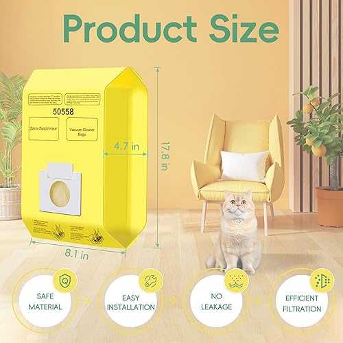 Miniatura 6 de Paquete de 12 bolsas para aspiradora Kenmore tipo C/Q 5055 50555 50557 50558 y Pana·sonic tipo C-5 C-18, serie 200, serie 400, serie 600, serie 700,