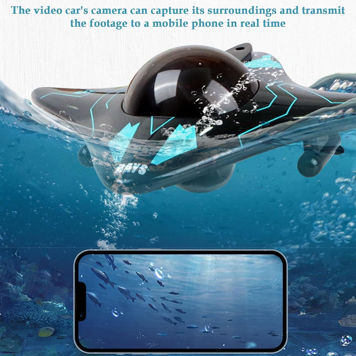 Underwater Drone - App Controlled RC Boat with WiFi Camera, Bionic Design Real-Time POV Underwater Shooting for Lakes, Rivers ＆ Ocean Exploration