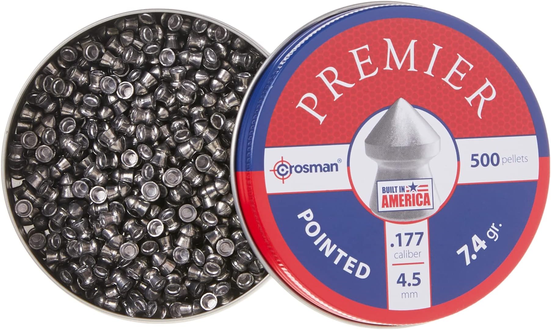 Crosman 7-P577 Pointed .177-Caliber Pellets, Lead(500-Count)