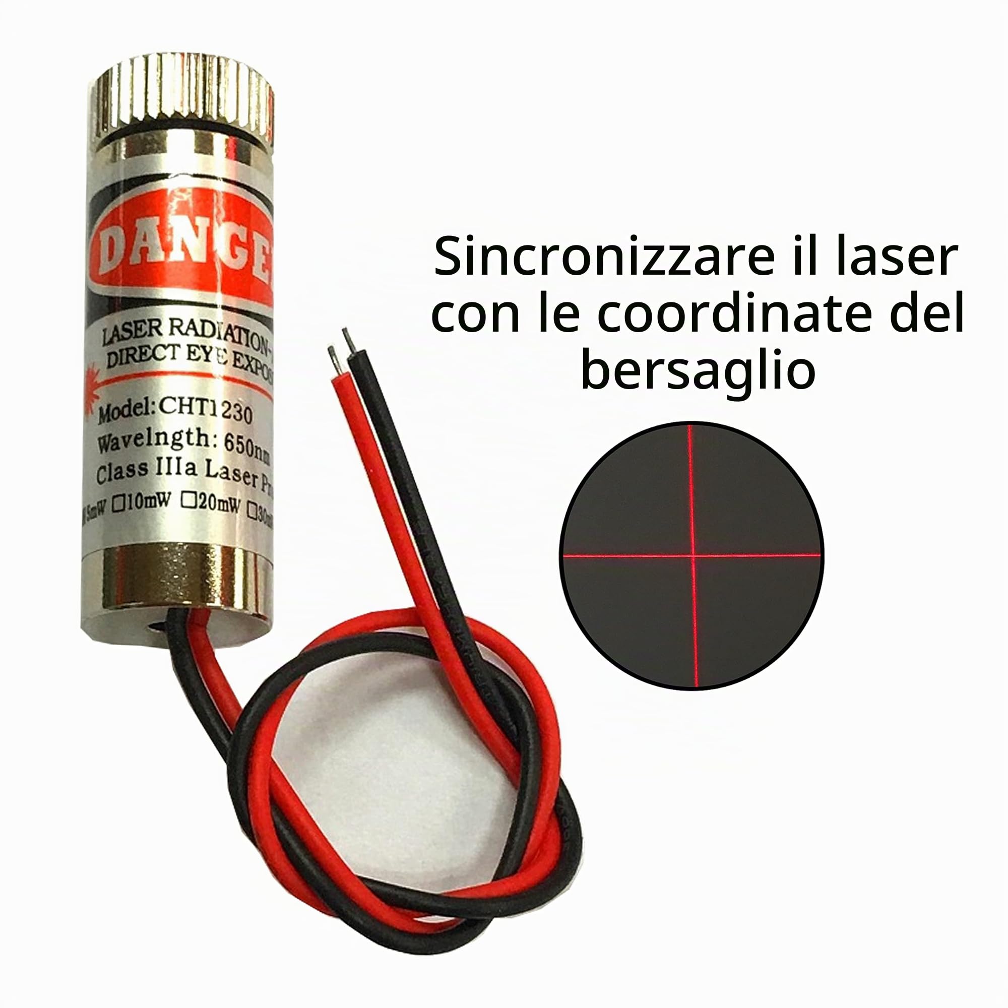 GERUI 4 pezzi moduli laser focalizzabili a croce laser a messa a fuoco regolabile laser rosso 3-5 V 650 nm con lenti in plastica, laser a croce, utilizzato per la correzione e l'allineamento di