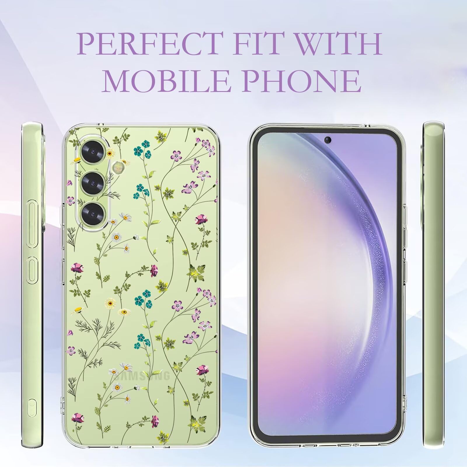 Kaywzo Cover per Xiaomi Mi 11 Lite 4G/5G,Custodia in Trasparente TPU con Modello del Modelli di Fiori Colorati,Ultra Sottile Donna Silicone Phone Protezione Case Cover-3