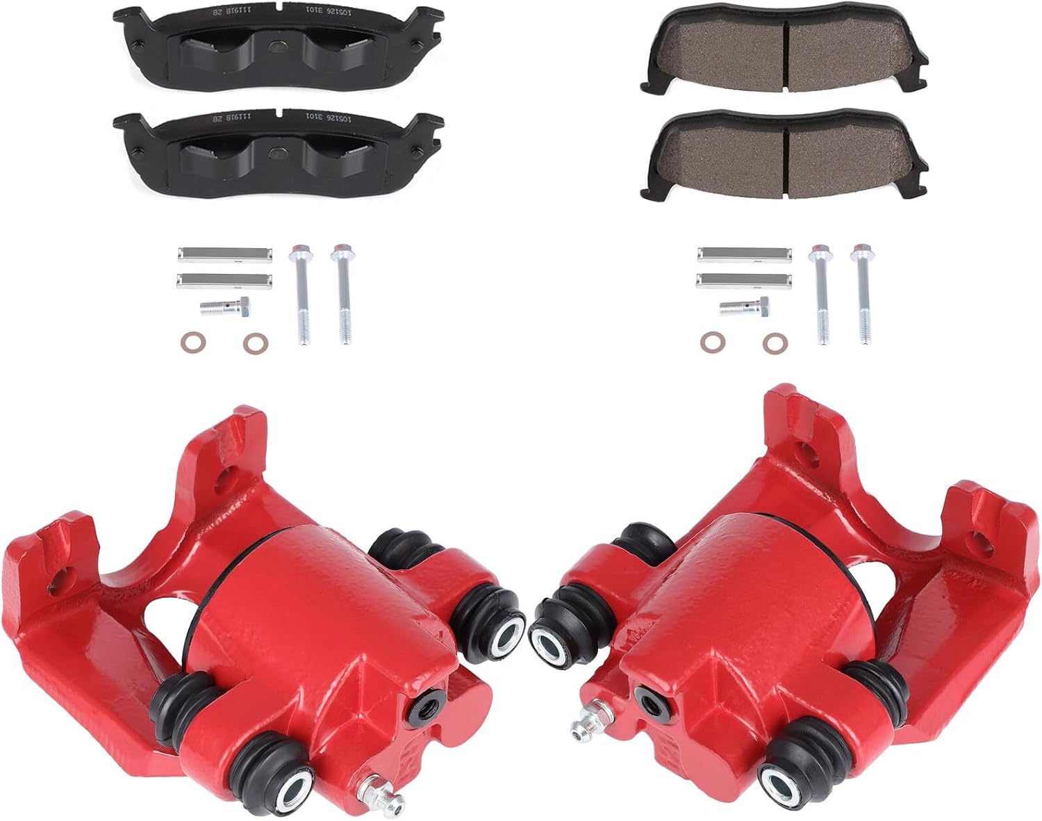 Ineedup Rear Left & Right Disc Brake Calipers Assembly and Semi-Metallic Pads 18-4678 18-4679 D879 1997-2004 For Ford 1998-2011 For Lincoln [6PCS]