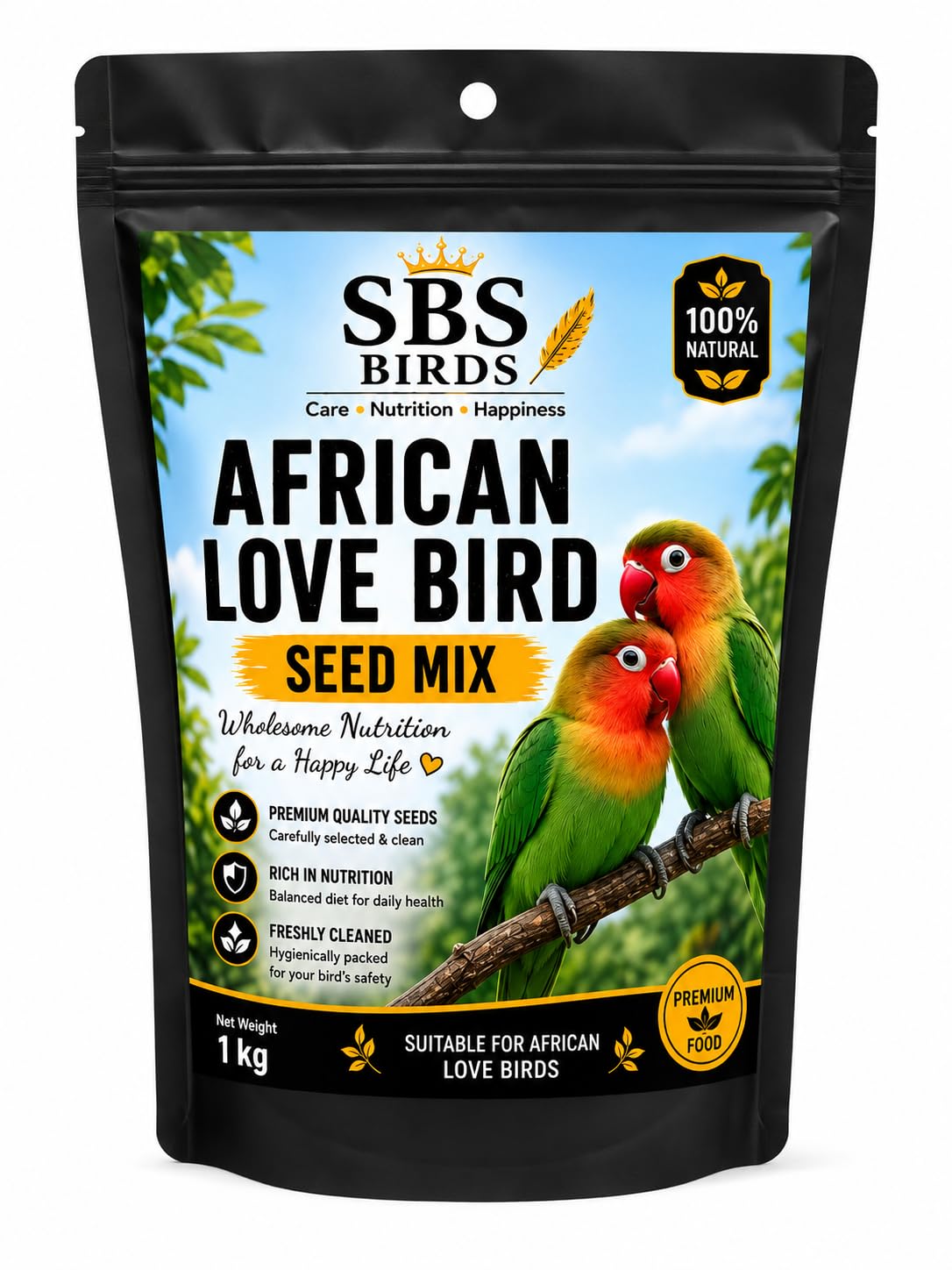 African Love Bird Premium Seed Mix 1kg, 15 Nutrition Rich Selected Seeds-image-19