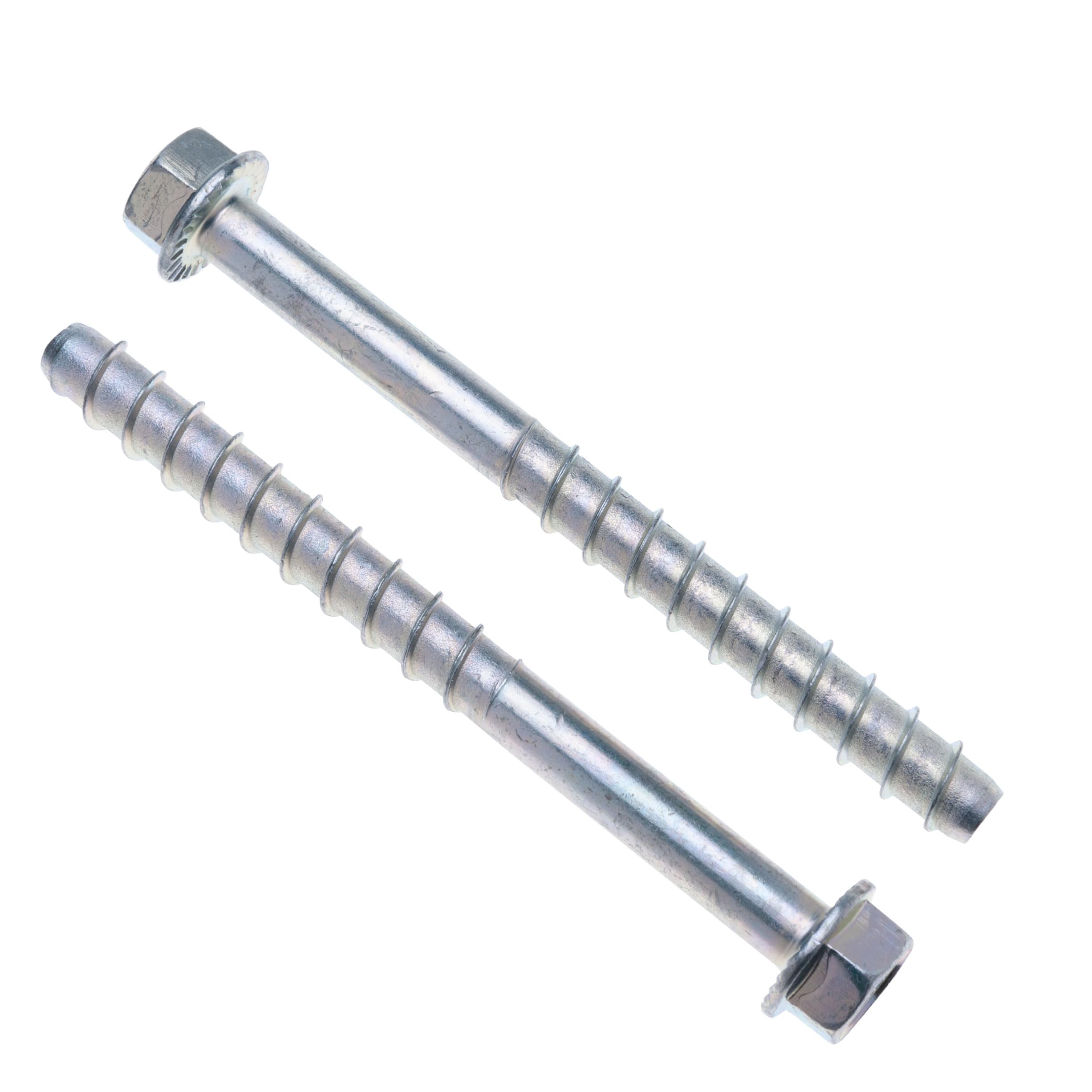 M12 Concrete Anchor Bolt, Self Tapping Coarse Threaded Masonry Screw, Flanged Hex Head