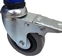 Vista 8 de Workington Rolling Book Truck Book Cart with 3 Flat Shelves, Library Book Cart with Swivel Lockable Casters 3001 Blue Azul