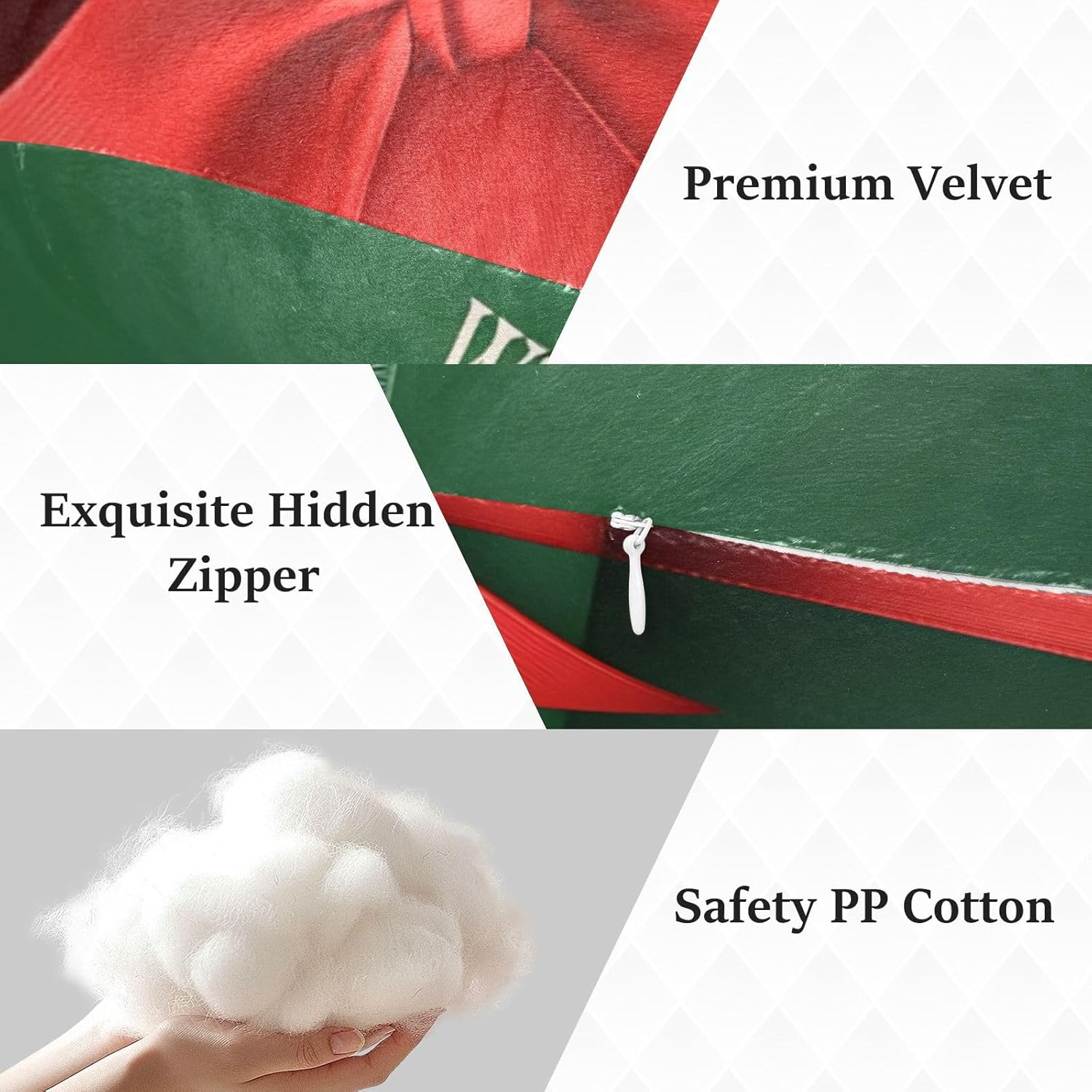 Red Ribbon with A Bow Human-Shaped Pillow Soft Body Pillows Washable Velvet Pillows for Anxiety Relief Sleeping Cuddling & Support