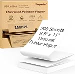 Papier pour imprimante thermique 8.5 x 11 Inch, rapide US Papier thermique à lettre, compatible avec M08F M832 Imprimante portable, papier thermo-pliant perforé continu pour bureau, contrat, 200 Feuilles
