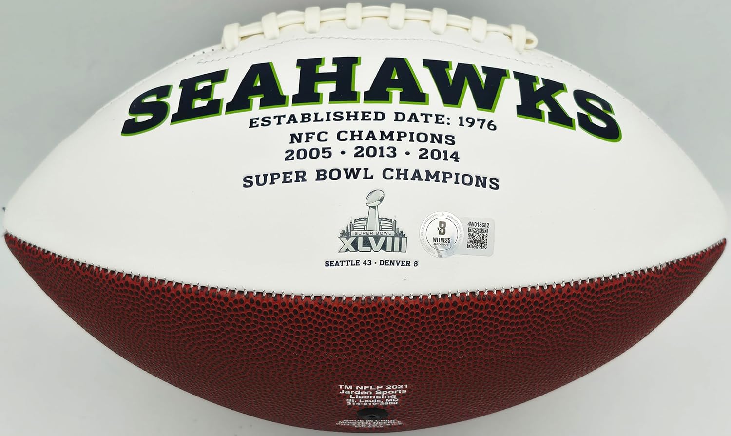 Nick Emmanwori Autographed S.e.a.t.t.l.e Seahawks White Logo Football Beckett BAS Witness Stock #256032
