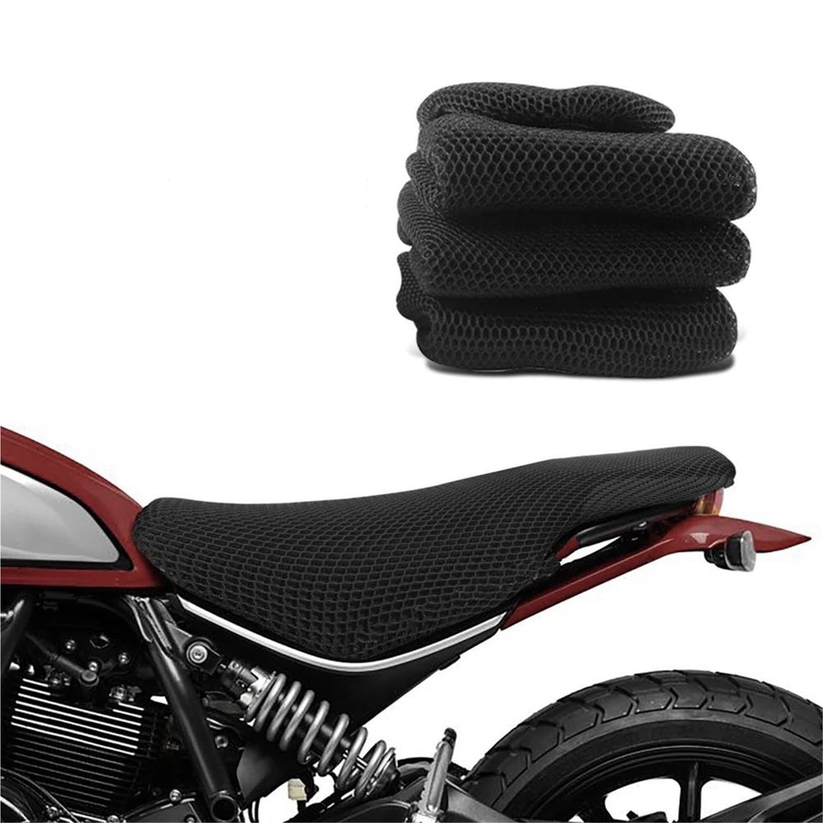 Traspirante Mesh Pad Coprisella Per Moto Per Ducati Scrambler 800 Scrambler800 Cuscino Per Sella Antiscivolo Tessuto A Rete Imbottitura Per Traspirante Coprisedili Isolamento Termico
