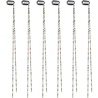 Vista 10 de Chunyin - 6 piezas de cadenas de cabello con strass para mujer, joyería de cabello con encanto de perla, accesorios de joyería con cristales, clips
