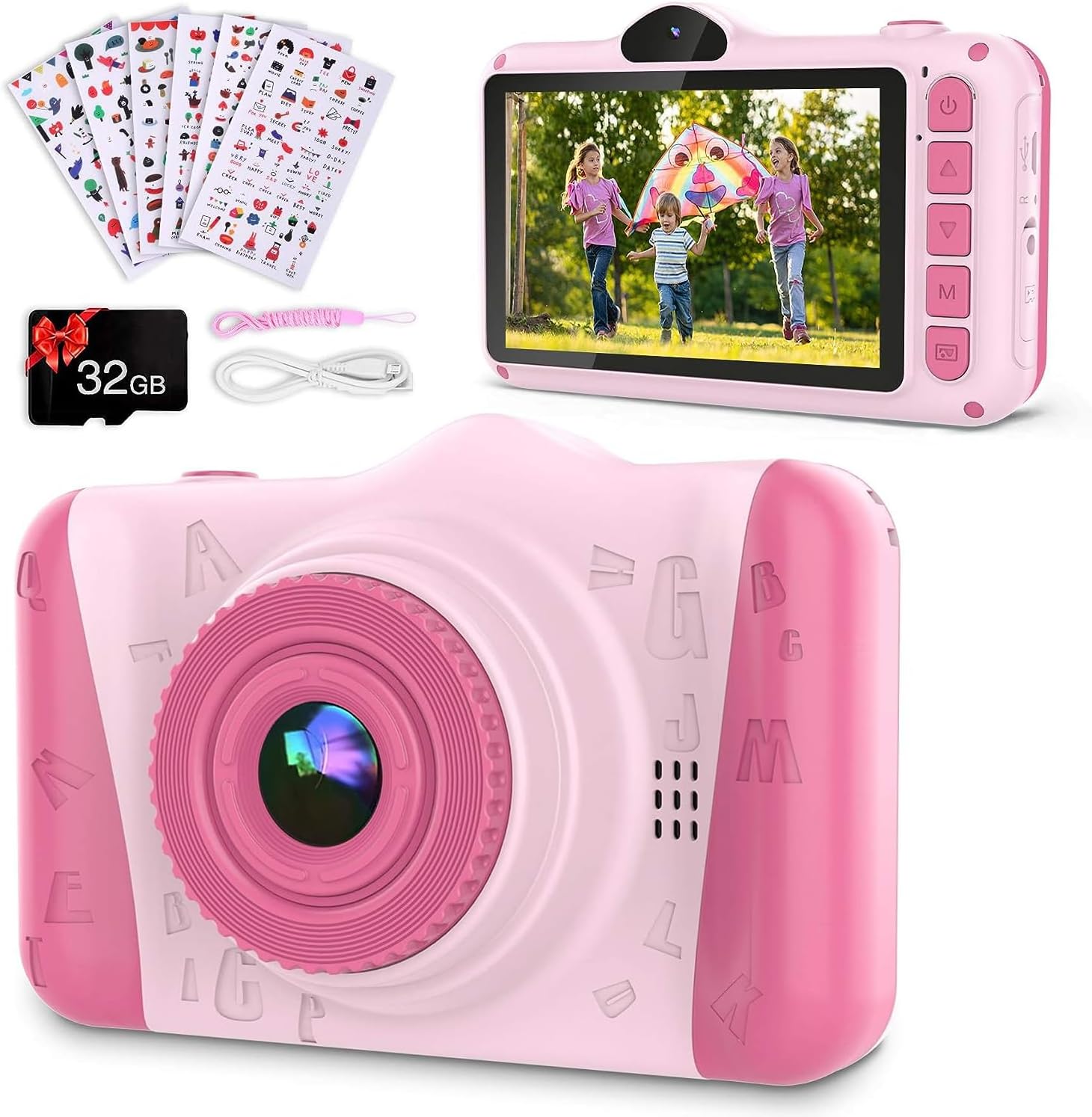 Kids Camera for Kids 3-10 Year Olds, 12MP HD Kids Digital Camera with 3.5” Large Screen & 8X Digital Zoom, Children Camera Toys for Boys Girls with 32G TF Card, Kids Birthday Gifts