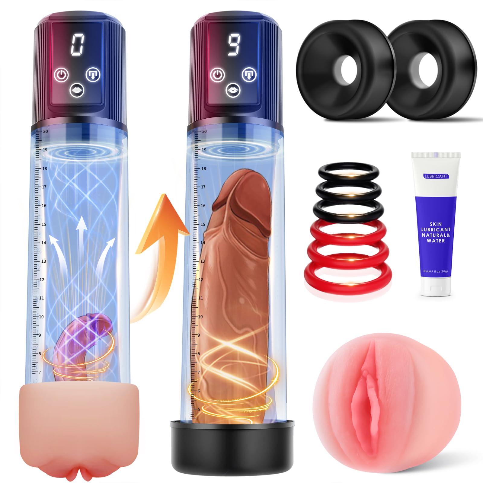 Electric Penis Pump Vacuum Traction Cock Pump Enlargement Male Masturbator
