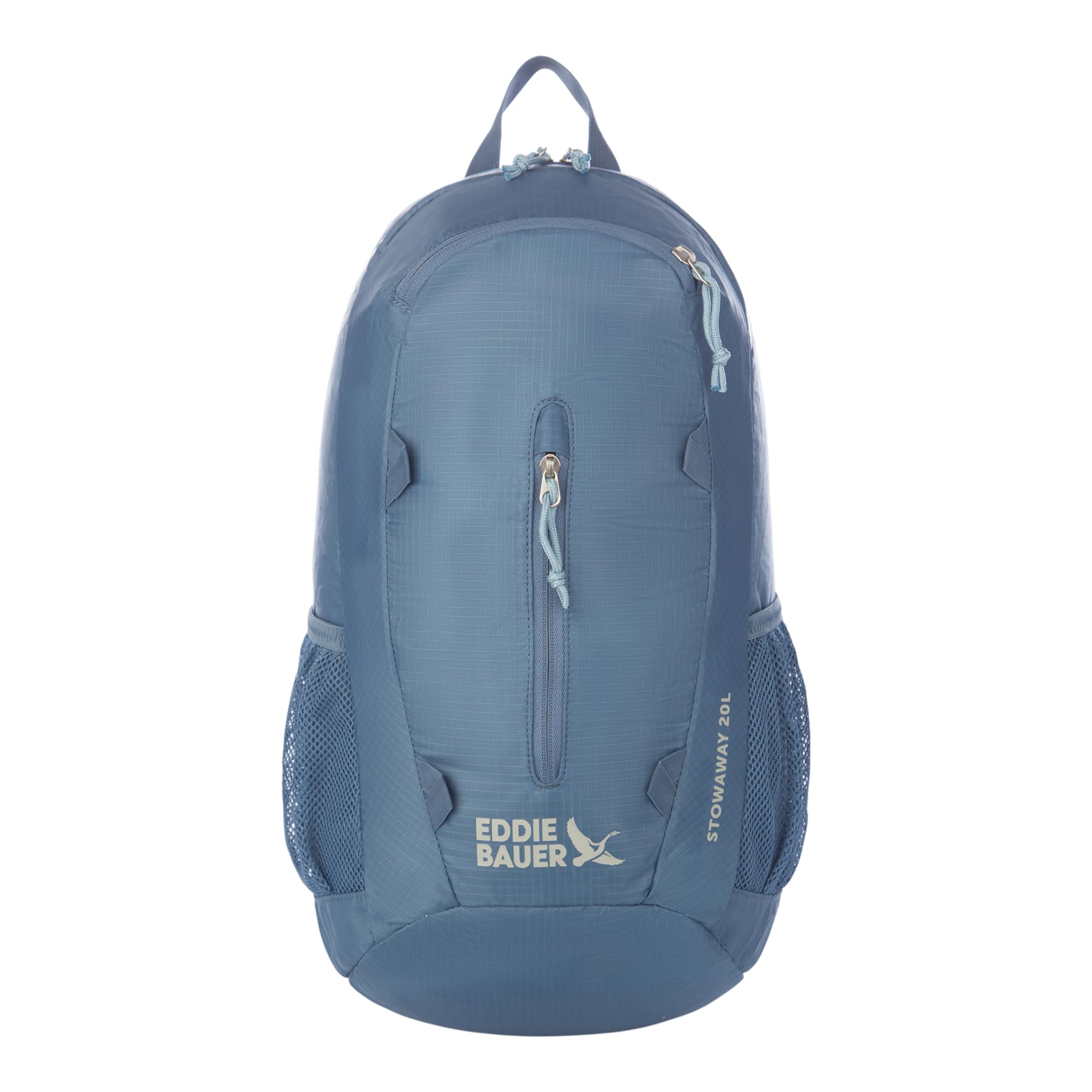 Eddie Bauer Zaino ripiegabile Stowaway | Viaggio | Outdoor | Leggero | Pieghevole | Durevole | Poliestere Ripstop, Piastrella Blu, 20L, Stowaway - Zaino ripiegabile, realizzato in poliestere Ripstop