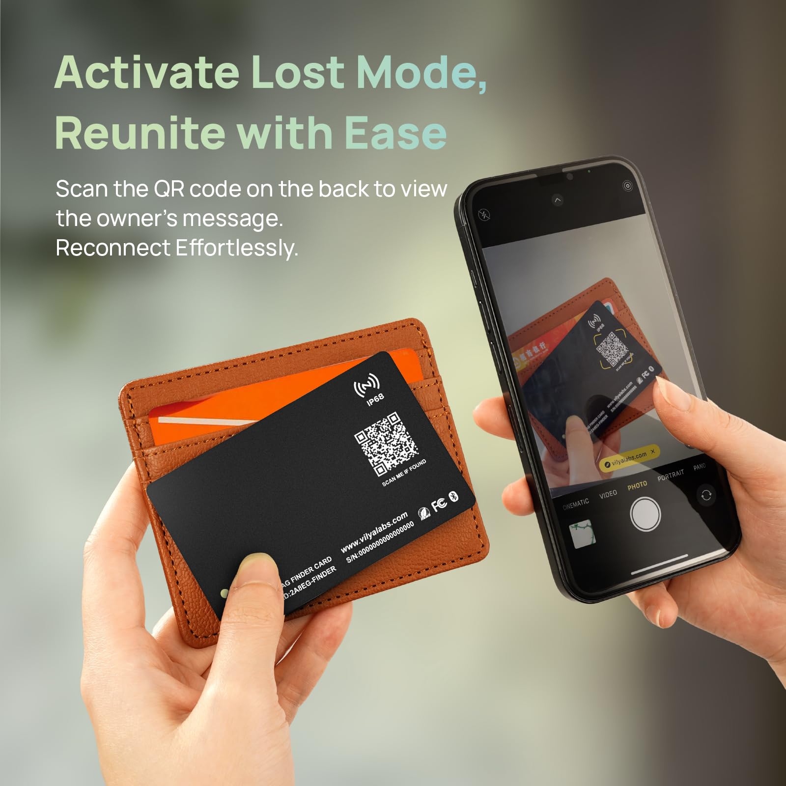 Amazon.com: VilyaLabs SmartCard - Tarjeta de seguimiento de cartera fina,  recargable y reutilizable, funciona con Apple Find My App, buscador de  artículos para etiqueta de equipaje, bolso, teléfono : Electrónica