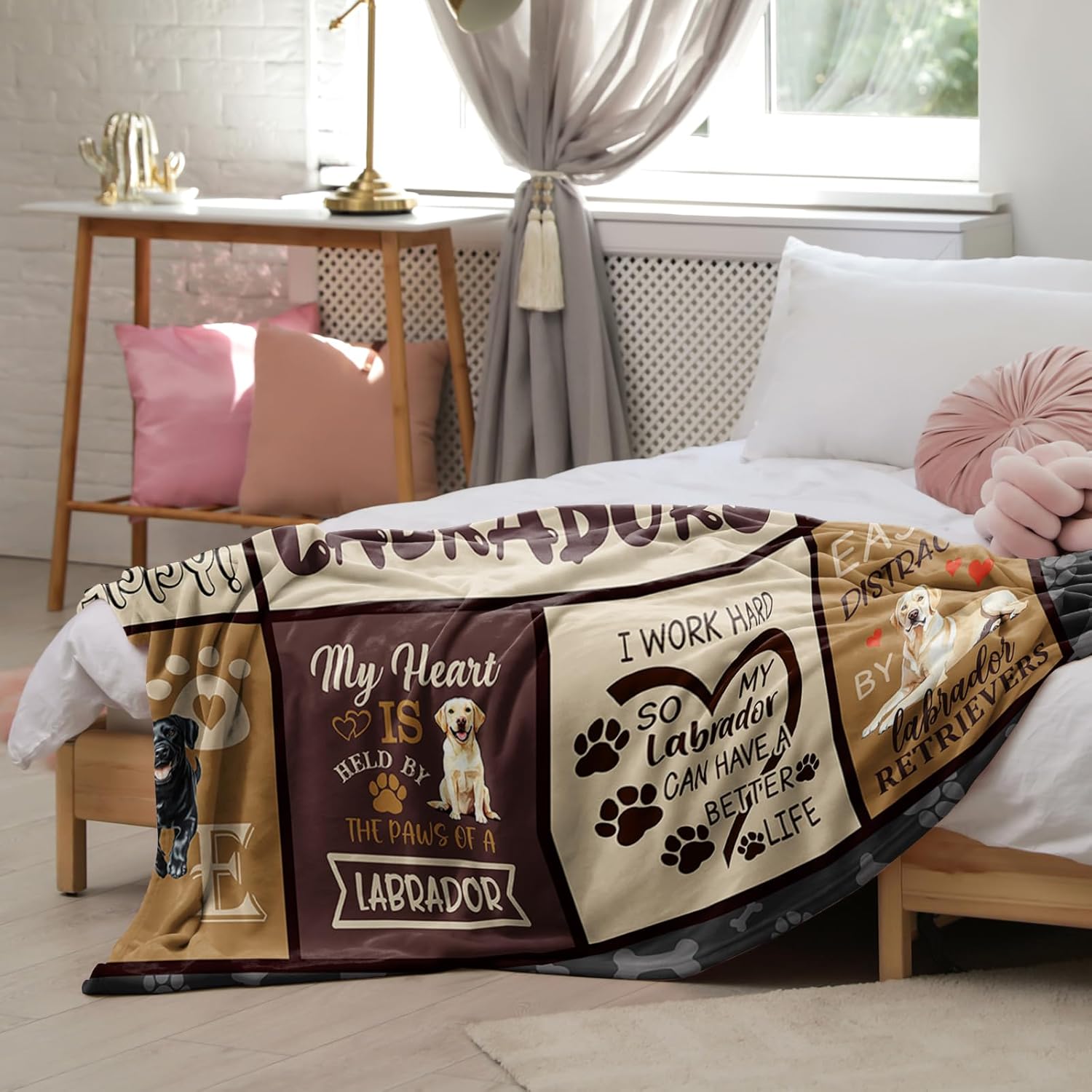 Labrador Retriever Gifts, Labrador Blankets 60''x50'', Gifts for Labradors Dog Owners Lovers Woman Decor - Image 2