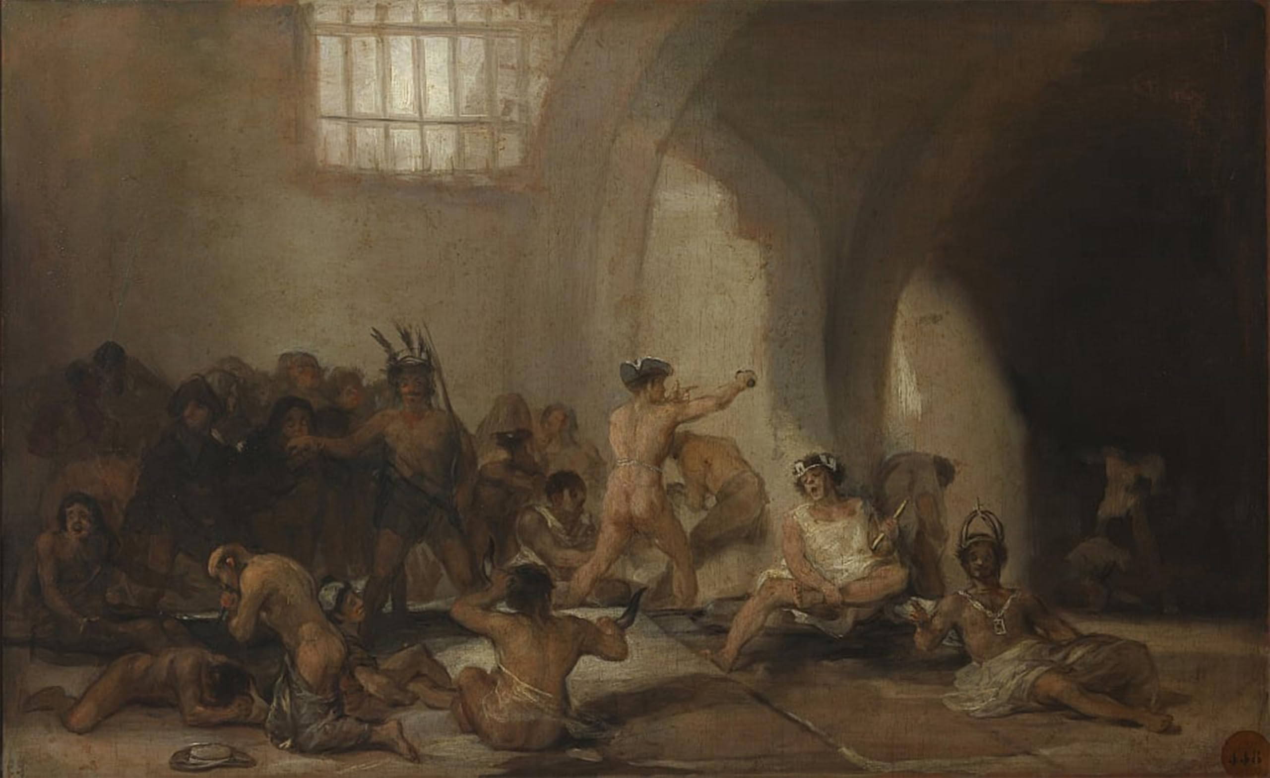 POSTERIIk Vintage Art Print Images Pictures Print the Madhouse Asylum by Francisco De Goya Modern Colour Posters for Office Home Decor 60x90cm