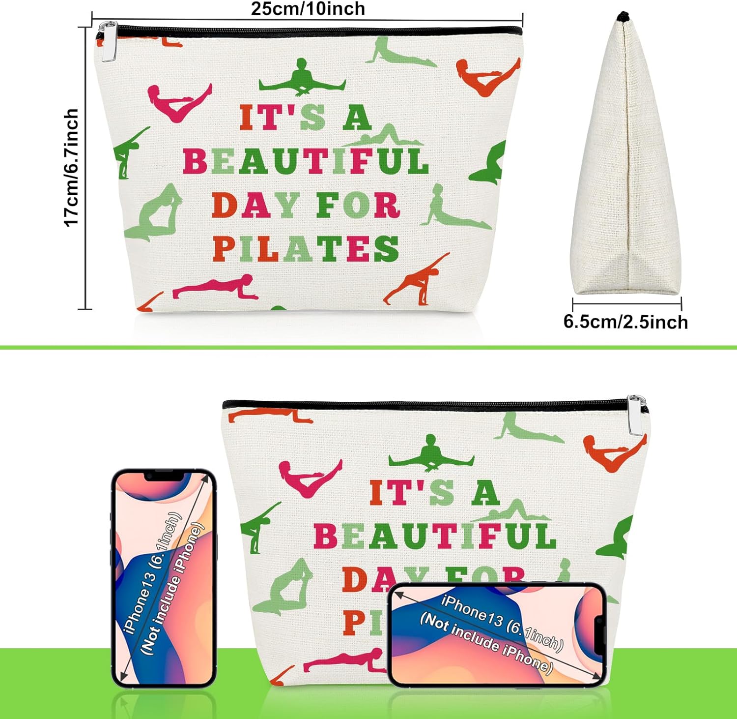 Pilates Gifts for Women Makeup Bag for Yoga Lovers Meditation Cosmetic Bag Pilates Lover Gift Appreciation Present for Yoga Coach Trainer Instructor Christmas Birthday Presents Travel Cosmetic Pouch - Image 2