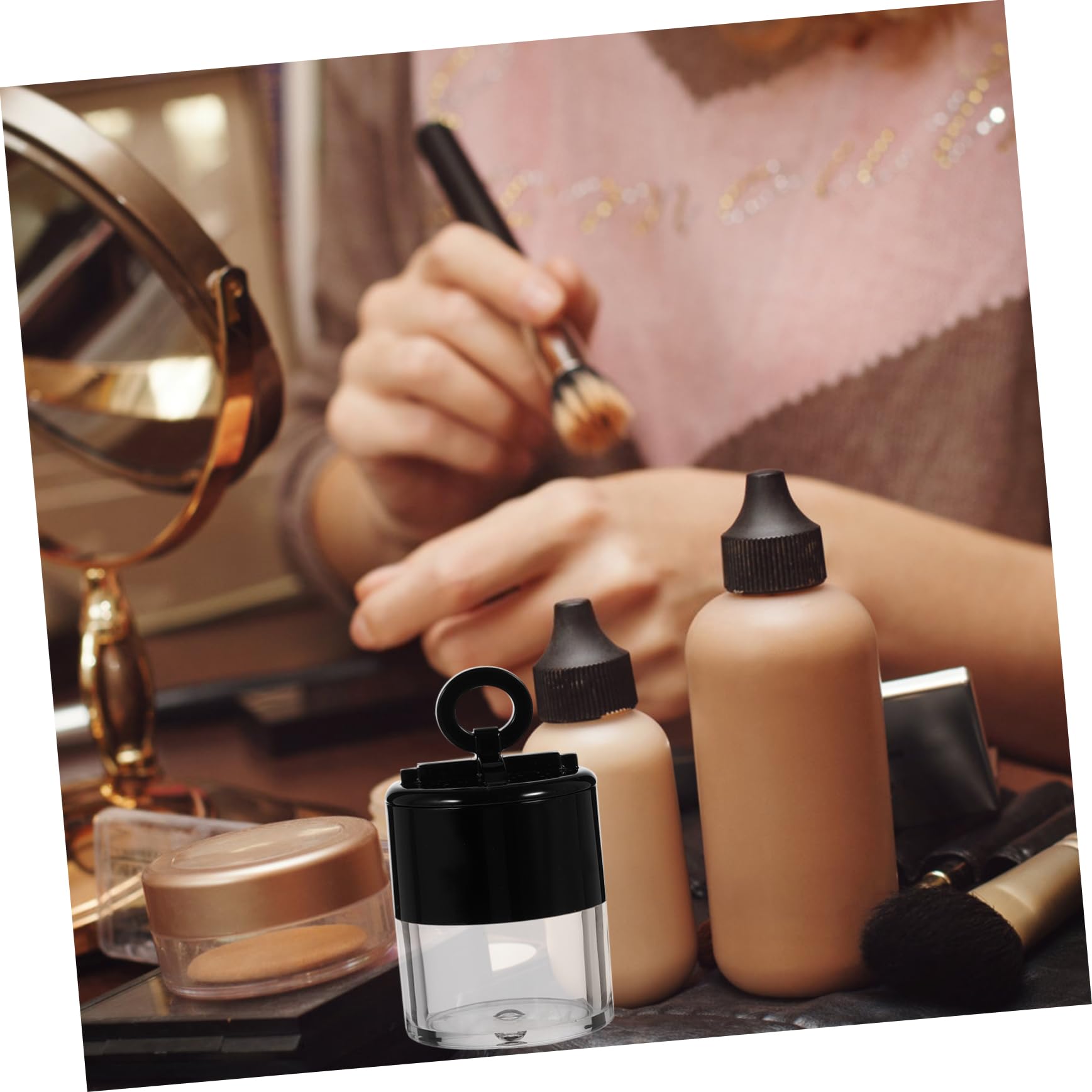 FRCOLOR Mini Powder Case for Loose Powder Refillable Powder Box Portable Makeup Powder Subpackaging Box Empty Compact Case